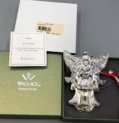 Picture of Wallace 2009 Sterling Silver 9th Edition Grande Baroque Angel Ornament, with Box