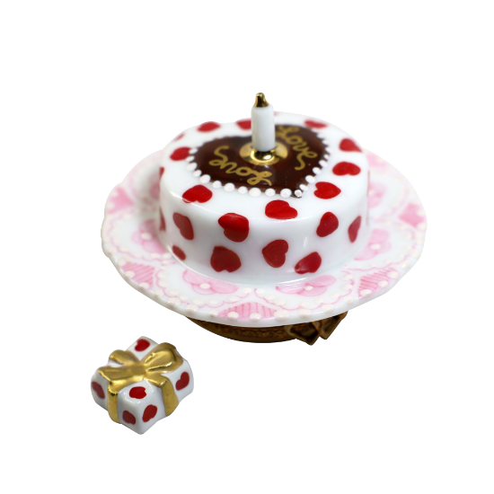 Picture of Limoges Porcelain Valentine's Day Cake Trinket Box with Surprise Gift Inside