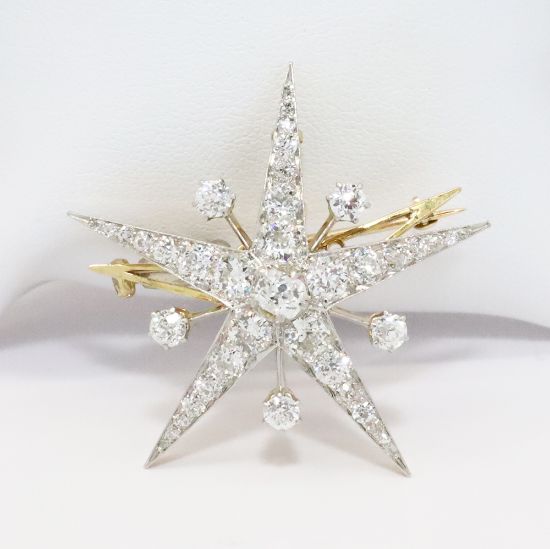 Picture of Victorian 18k Yellow Gold Diamond Brooch/Pendant 