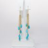 Picture of 14k Yellow Gold Dangle Turquoise Earrings 