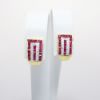 Picture of 18k Yellow Gold Ruby & Diamond  Earrings 