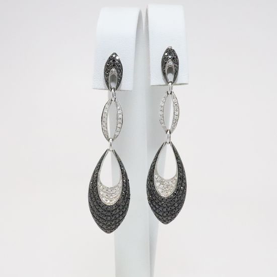 Picture of 14k White Gold Diamond Dangle Earrings 