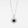 Picture of 14k White Gold Sapphire & Diamond Necklace 