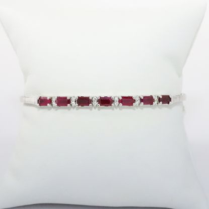 Picture of 14k White Gold Ruby & Diamond Bracelet 