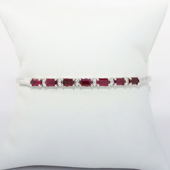Picture of 14k White Gold Ruby & Diamond Bracelet 