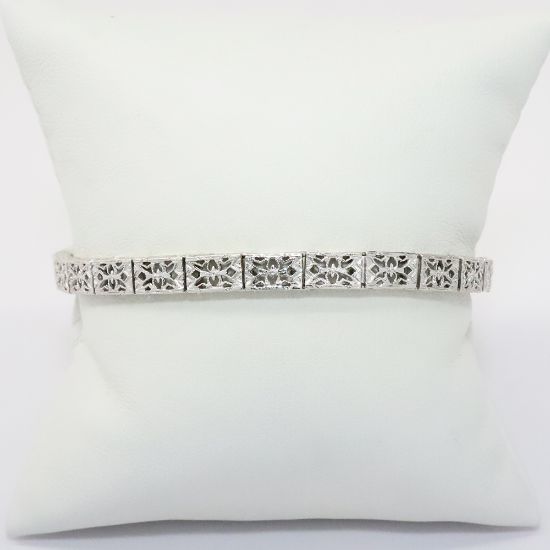 Picture of 14k White Gold Edwardian Filigree Bracelet 