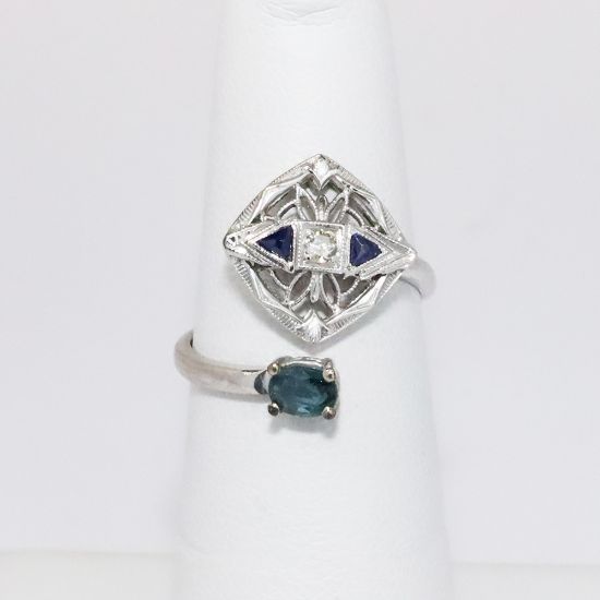 Picture of 14k White Gold Sapphire & Diamond Ring 