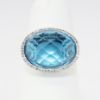 Picture of 14k White Gold Blue Topaz & Diamond Ring 