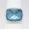 Picture of 14k White Gold Blue Topaz & Diamond Ring 