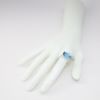 Picture of 14k White Gold Blue Topaz & Diamond Ring 