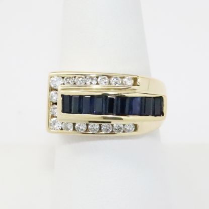 Picture of 14k Yellow Gold Diamond & Sapphire Ring 