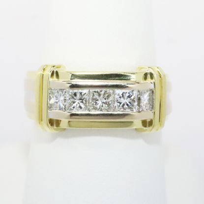 Picture of 18k Yellow Gold Diamond Men's Band 