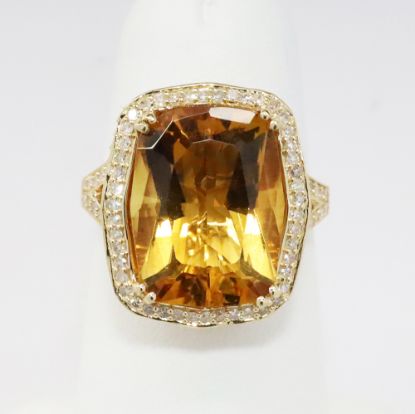 Picture of 14k Yellow Gold Citrine & Diamond Ring 