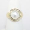 Picture of 14k Yellow Gold Cultured Pearl & Diamond Ring 