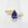 Picture of 14k Yellow Gold Tanzanite & Diamond Ring 