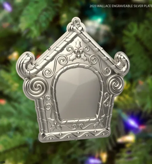 Picture of Wallace 2023 Annual Engravable Silver Plated Gingerbread Ornament, NEW in Box
