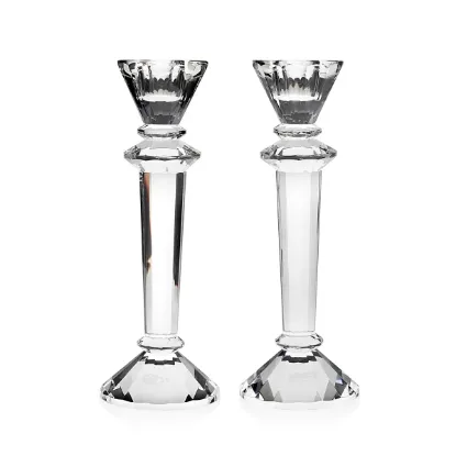 Picture of Pair Round Classic Crystal Candlesticks by Ricci Argentieri