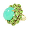 Picture of 18k Yellow Gold, Green Enamel & Chrysoprase Cabochon Ring
