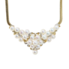 Picture of 14K Yellow Gold Cultured Pearl & Diamond Bib Necklace
