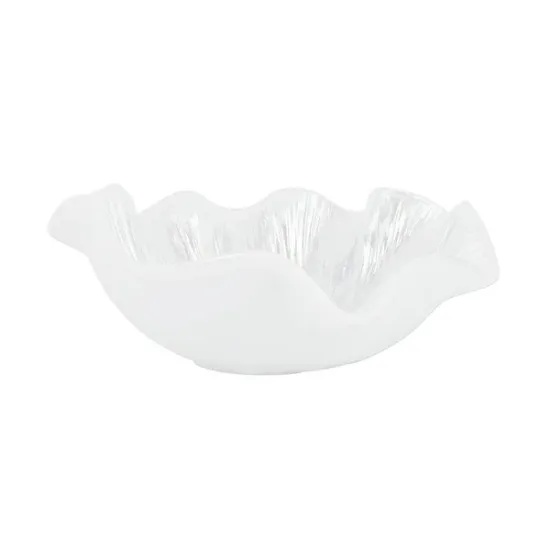 Picture of Vietri Onda Glass Clear Medium Bowl With White Lines