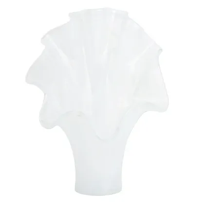 Picture of Vietri Onda Glass White Fanned Vase