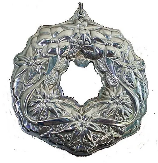 Picture of Wallace - 1997 Wreath Ornament 4th Edition "Poinsettias & Bows" With Box