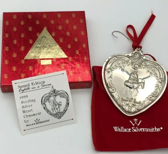 Picture of Wallace 1999 Grande Baroque Heart Ornament Sterling Silver, gently used