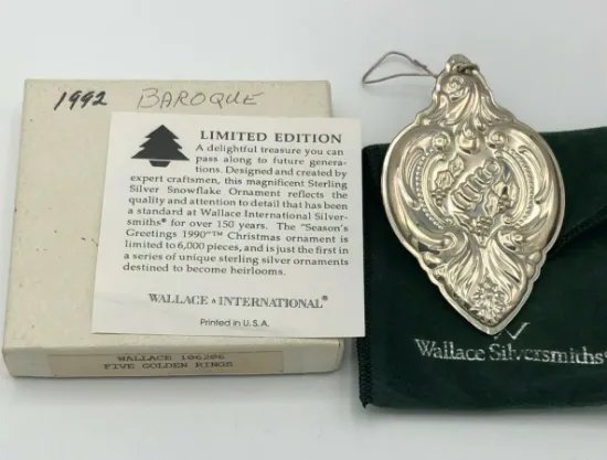 Picture of Wallace - 1992 5 Golden Rings, Grande Baroque Ornament, With Box