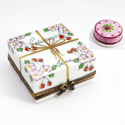 Picture of Limoges Porcelain Patisserie Box Trinket Box with Surprise Cake Inside