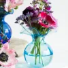 Picture of Vietri Hibiscus Glass Bud Vase - Aqua