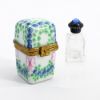 Picture of Limoges Porcelain Perfume Casket with Forget-Me-Not Flowers & Single Perfume Bottle Trinket Box 