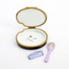 Picture of Limoges Porcelain  Lipstick & Eyeshadow Trinket Box with Surprise Comb & Mirror Inside