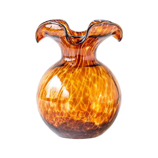 Picture of Vietri Hibiscus Glass Small Bud Vase - Brown Tortoiseshell