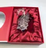 Picture of Waterford 2013 clear crystal 7 Swans Ornament, with Box