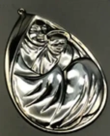 Picture of Gorham Sterling Silver 1977 "Mother and Child" Ornament, no box