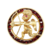 Picture of Rare Vintage Mid Century Lucien Piccard 14k Gold, Garnet & Ruby Cherub Brooch