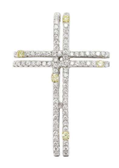 Picture of 18k White Gold Diamond Cross Pendant 