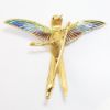 Picture of Vintage 18k Yellow Gold, Articulated Plique-à-Jour Hummingbird Brooch