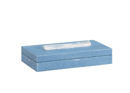 Picture of 'Durham' Shagreen & Natural Selenite Crystal Jewelry Storage Box