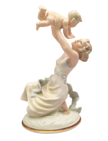Picture of 1940's Hutschenreuther 'Mother's Darling' Mother & Baby Porcelain Figurine