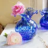 Picture of Vietri Hibiscus Glass Small Bud Vase - Cobalt Tortoiseshell