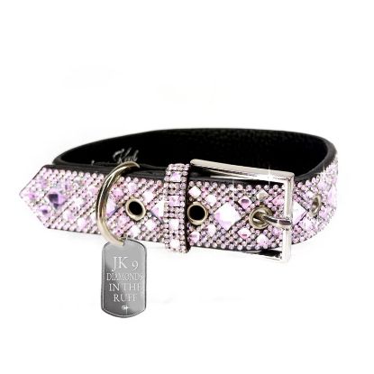 Picture of Jacqueline Kent Pink Medium 'Diamonds in the Ruff' Dog Collar