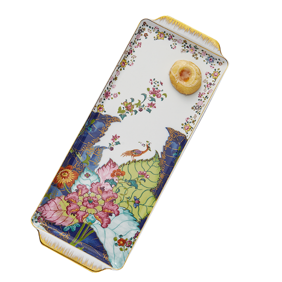 Picture of Mottahedeh 'Tobacco Leaf' Porcelain Sandwich/Dessert Tray