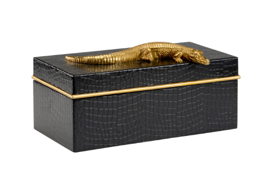 Picture of Alligator Decorative Box in Black