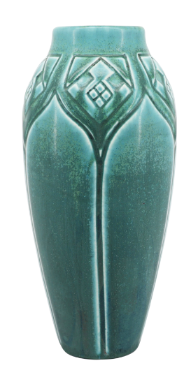 Picture of 1927 Arts & Crafts Rookwood Pottery 9" Vase, Blue-Green #2392