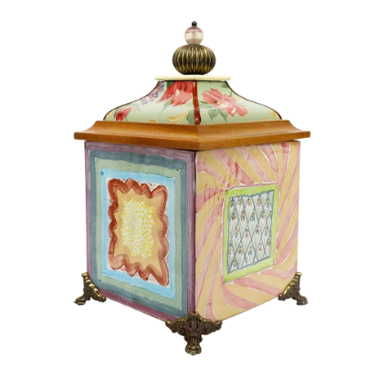 Picture of Rare MacKenzie-Childs 'Taylor' Footed Canister