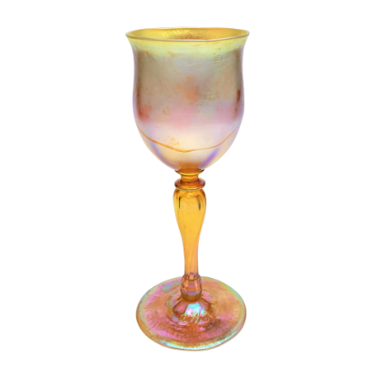 Picture of Antique Louis Comfort Tiffany Favrille Art Glass Wine Glass Goblet