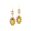 Picture of Antique 18k Yellow Gold & Marquise Cut Citrine Etruscan Revival Earrings