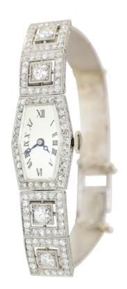 Picture of Antique Art Deco Henri Blanc Platinum & Diamond Ladies Wristwatch  