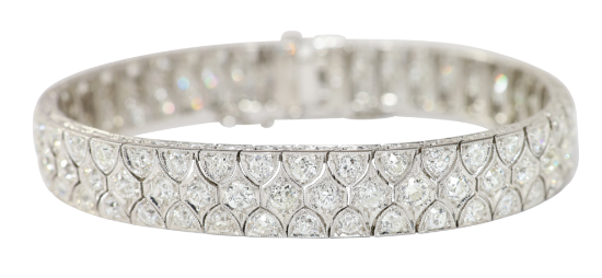 Picture of Antique Art Deco Era Platinum & Old European Diamond Bracelet